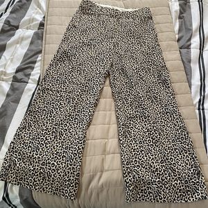 J. Crew leopard print capris wide leg women's 00